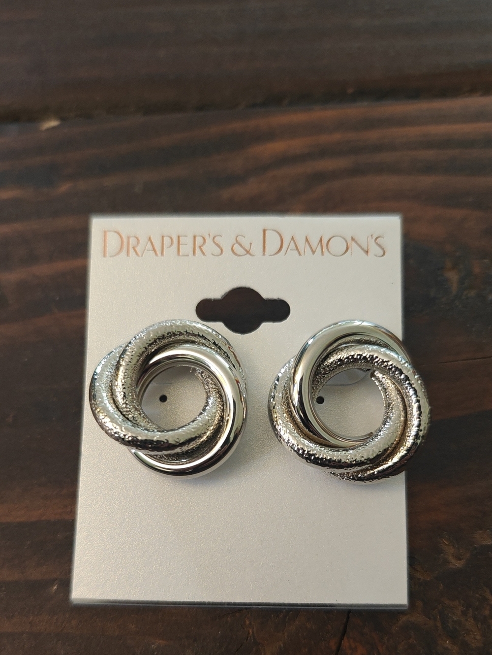 Silver Knot Stud Earrings - Silver AA22 6788